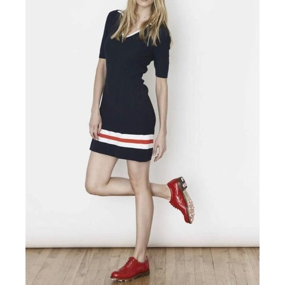 Movetes Dress Womens Size XS  Golf Cricket Pickleball Red Knit V-Neck - Picture 2 of 12